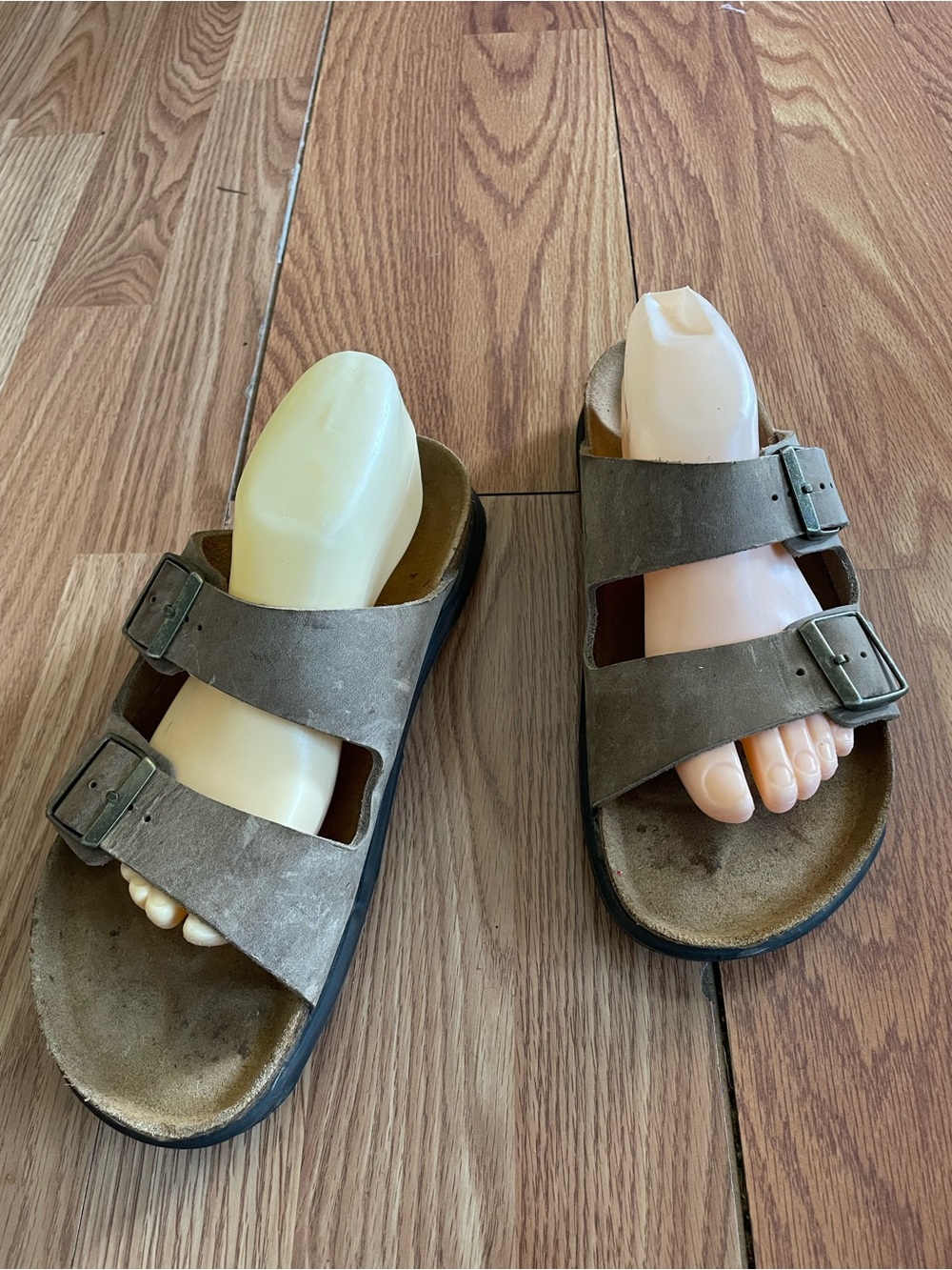 Birkenstock Men's Arizona Birkibuc Mocha Slip-On Sandals, Size 9